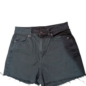 Women's Dark Green Denim Shorts
